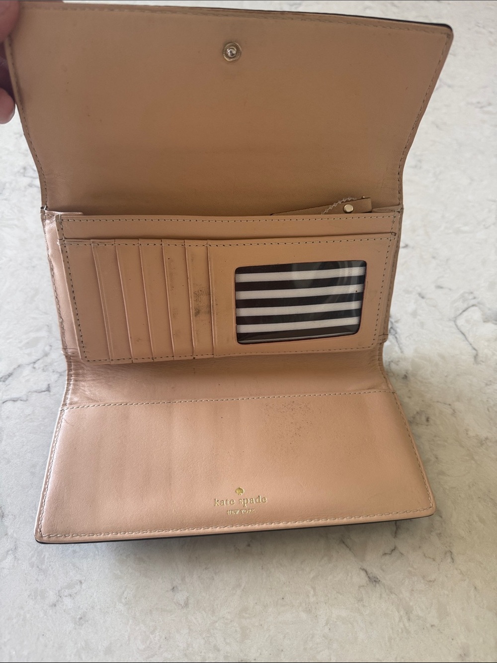kate spade southport ave sandra black pebbled leather continental clutch - Picture 6 of 7